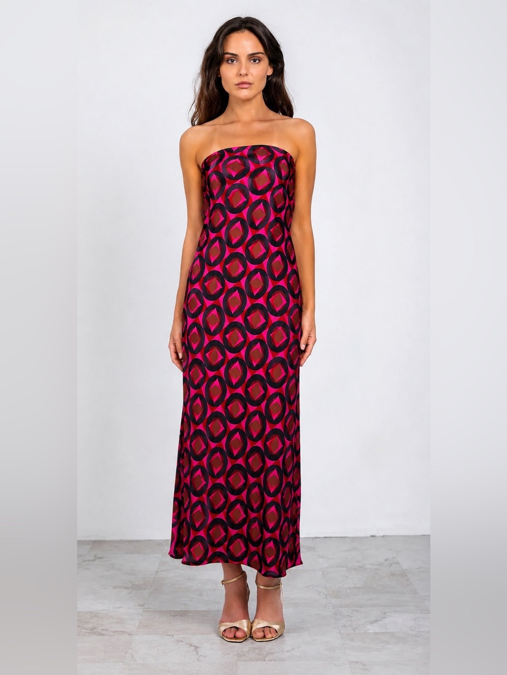 Lavender Brown Talia Dress Red Pink Black Combi